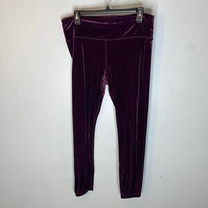 ATHLETA Burgundy Velvet Leggings Size XL